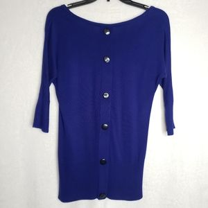 Royal Blue Button Back Sweater - XS
